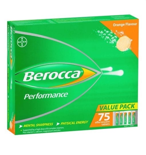 Berocca Energy Vitamin Orange Effervescent Tablets 75 pack Exclusive Size