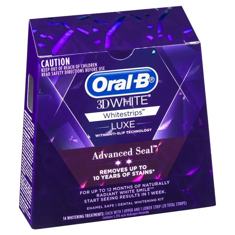 Oral B 3D White Luxe Advanced Seal 14 Teeth Whitening Treatments